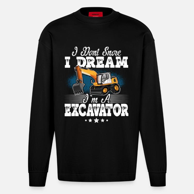 Baggerfahrer - Heavyweight Oversized Organic Langarmshirt Made in EU - SOLID BLACK