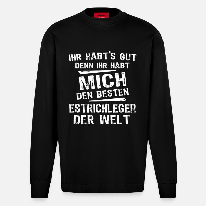 Estrichleger - Heavyweight Oversized Organic Langarmshirt Made in EU - SOLID BLACK