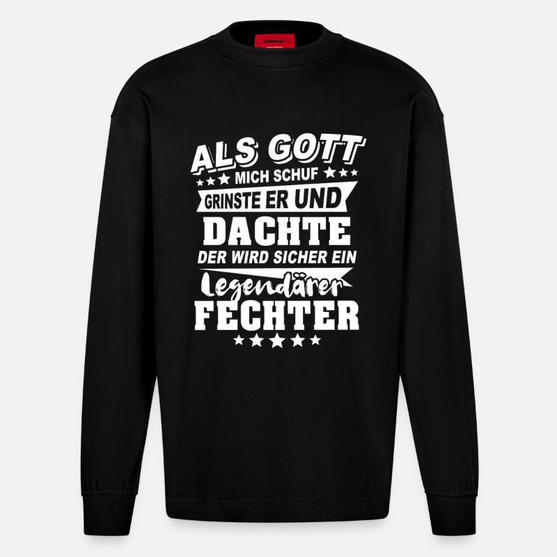 Fechter - Heavyweight Oversized Organic Langarmshirt Made in EU - SOLID BLACK