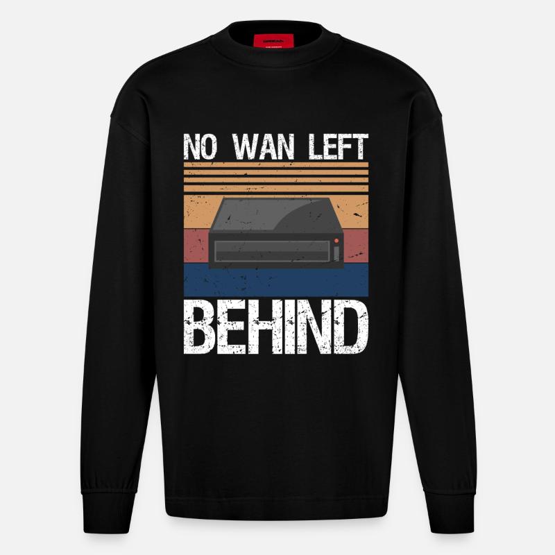 Funny Network Engineer - Heavyweight Oversized Organic Langarmshirt Made in EU - SOLID BLACK