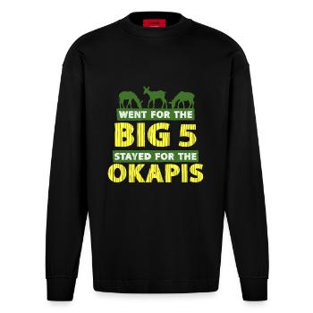 Okapi Animal - Heavyweight Oversized Organic Longsleeve Shirt Made in EU - SOLID BLACK - Front