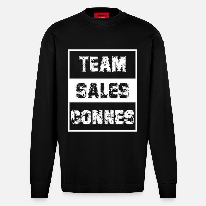 Teamverkaufs-Connes – Brigitte-Kontroverse - Heavyweight Oversized Organic Langarmshirt Made in EU - SOLID BLACK