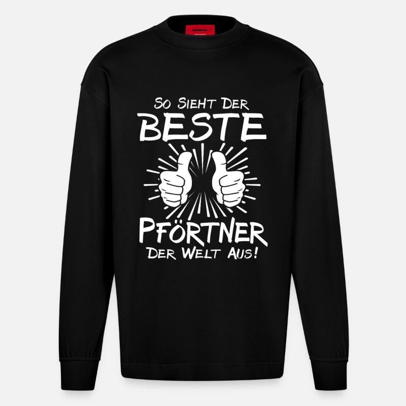 Bester Pförtner - Heavyweight Oversized Organic Langarmshirt Made in EU - SOLID BLACK