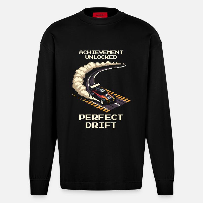 Erfolg: Perfekter Drift | RC Drift - Heavyweight Oversized Organic Langarmshirt Made in EU - SOLID BLACK