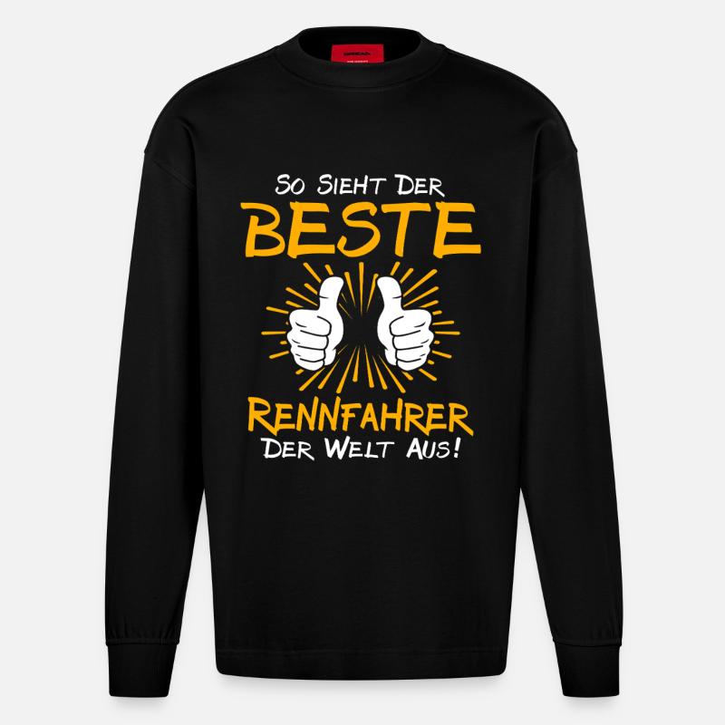 Idée de cadeau pour coureur - Manches longues bio épais oversize fabriqué en UE - SOLID BLACK