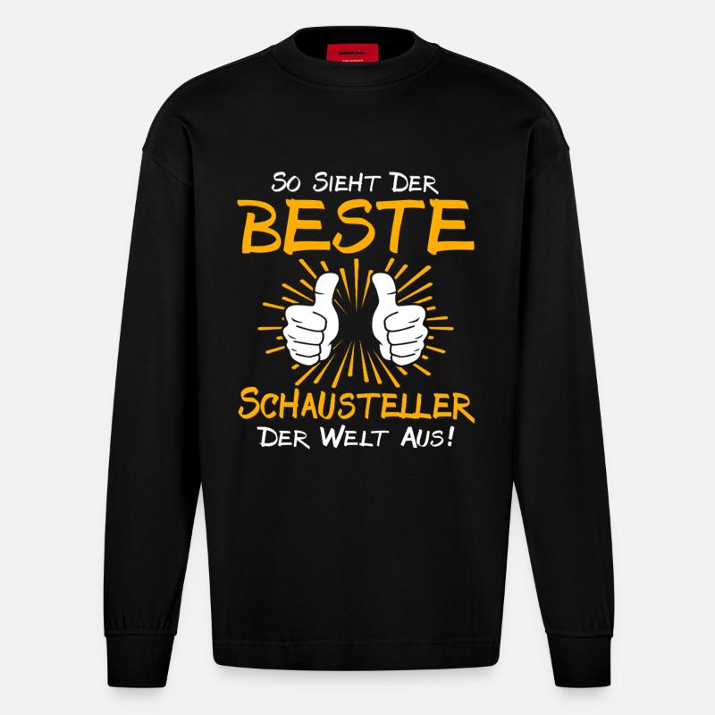 Schausteller Geschenkidee - Heavyweight Oversized Organic Langarmshirt Made in EU - SOLID BLACK