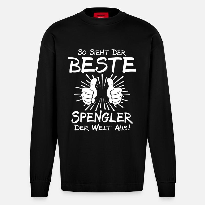 Bester Spengler - Heavyweight Oversized Organic Langarmshirt Made in EU - SOLID BLACK
