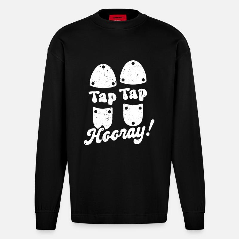 Stepptanz Stepptänzer - Heavyweight Oversized Organic Langarmshirt Made in EU - SOLID BLACK