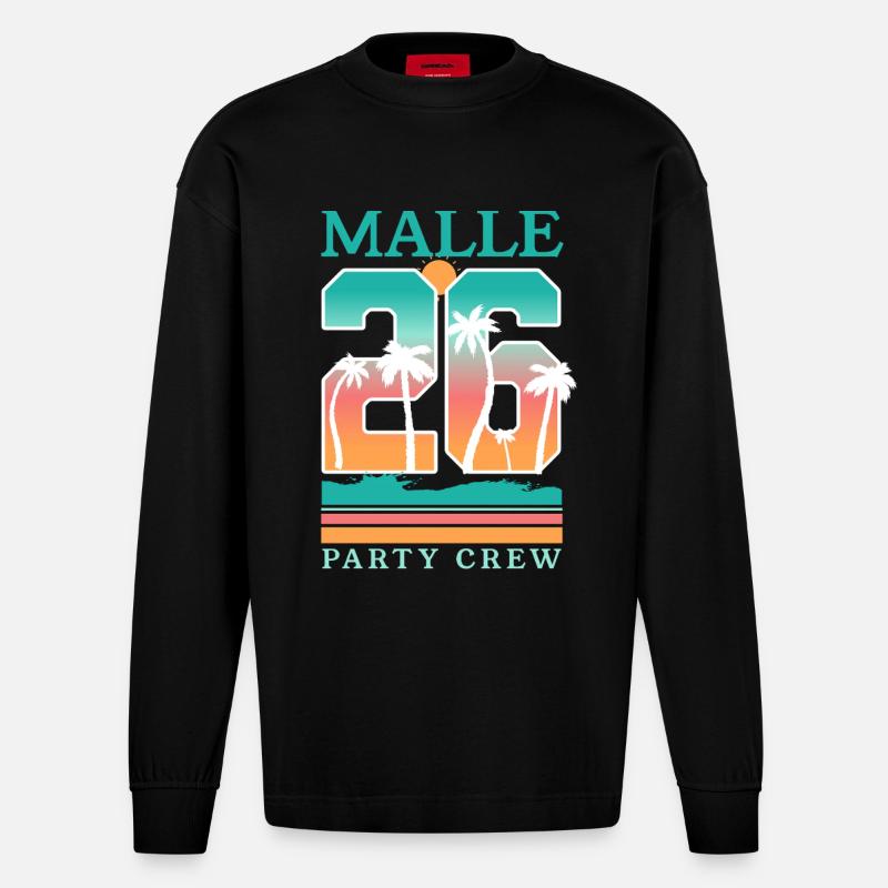 Malle 2026 Majorque - Manches longues bio épais oversize fabriqué en UE - SOLID BLACK