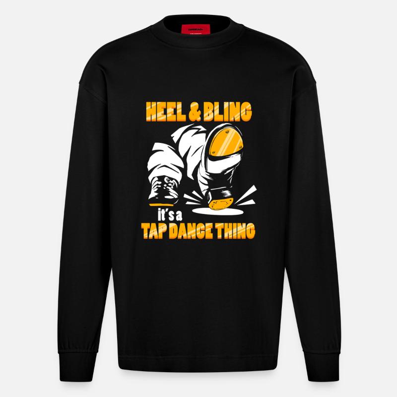 Stepptanz Stepptänzer Stepptänzerin Stepper - Heavyweight Oversized Organic Langarmshirt Made in EU - SOLID BLACK