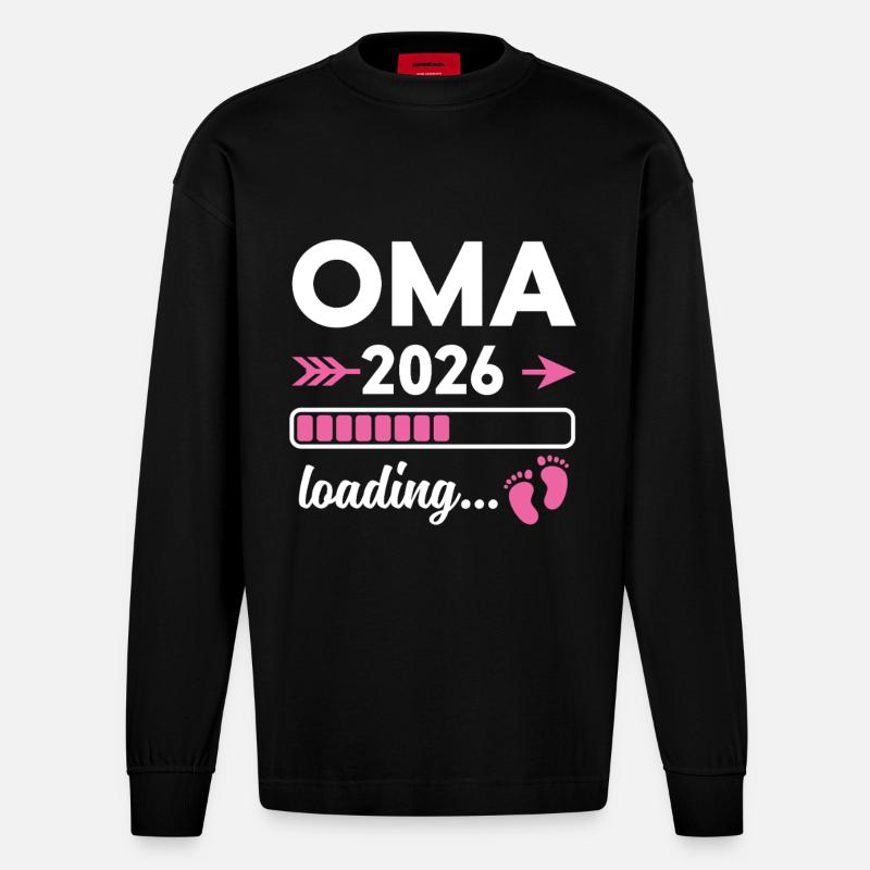 Oma 2026 Loading - Heavyweight Oversized Organic Langarmshirt Made in EU - SOLID BLACK