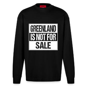 Le Groenland n’est pas à vendre - Manches longues bio épais oversize fabriqué en UE - SOLID BLACK - Devant