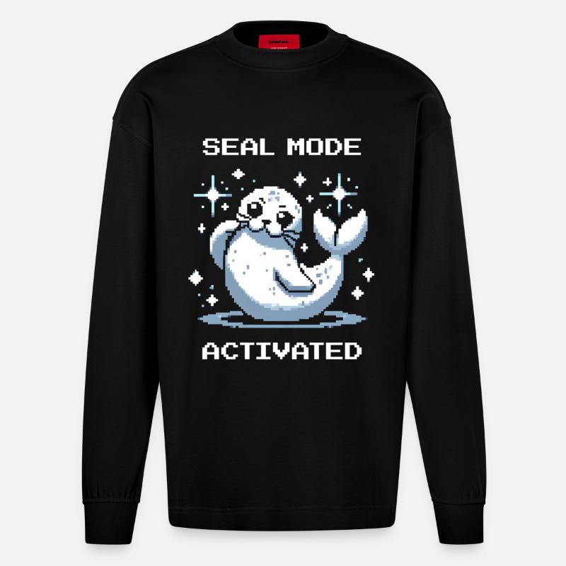 Mode scellement sur | Robbe Mood - Manches longues bio épais oversize fabriqué en UE - SOLID BLACK