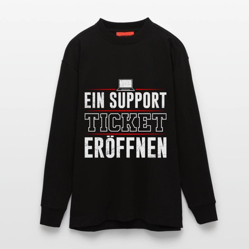 Coder EIN SUPPORT TICKET ERÖFFNEN LUSTIG Heavyweight Oversized Organic Langarmshirt Made in EU