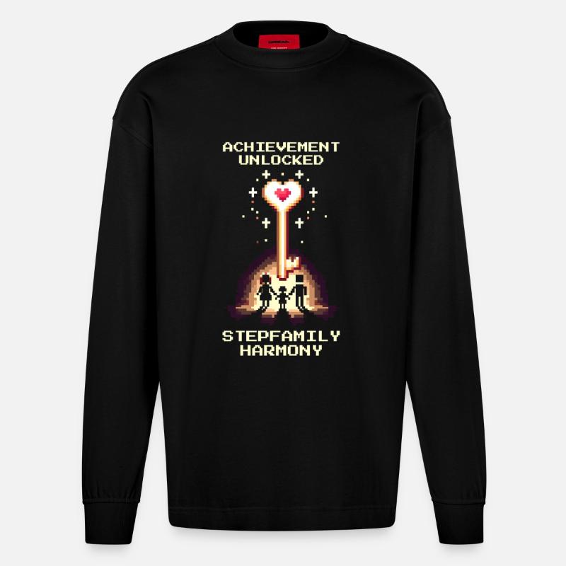 Patchwork-Harmonie freigeschaltet | Patchwork - Heavyweight Oversized Organic Langarmshirt Made in EU - SOLID BLACK
