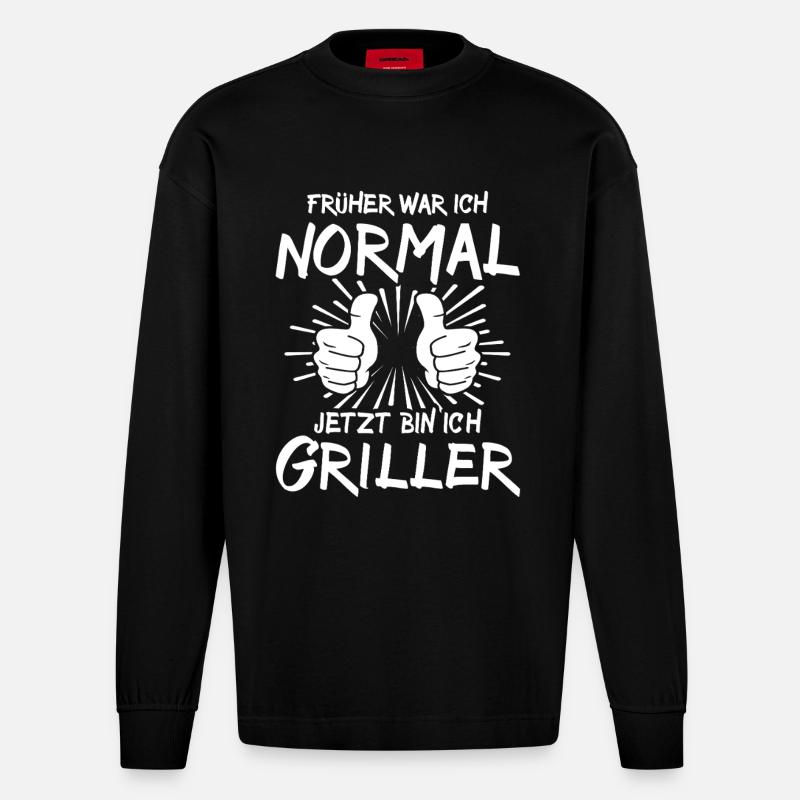 Griller - Heavyweight Oversized Organic Langarmshirt Made in EU - SOLID BLACK