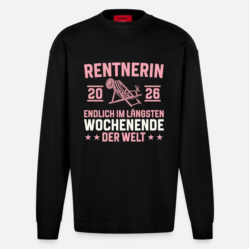 Retraite du plus long week-end 2026 - Manches longues bio épais oversize fabriqué en UE - SOLID BLACK