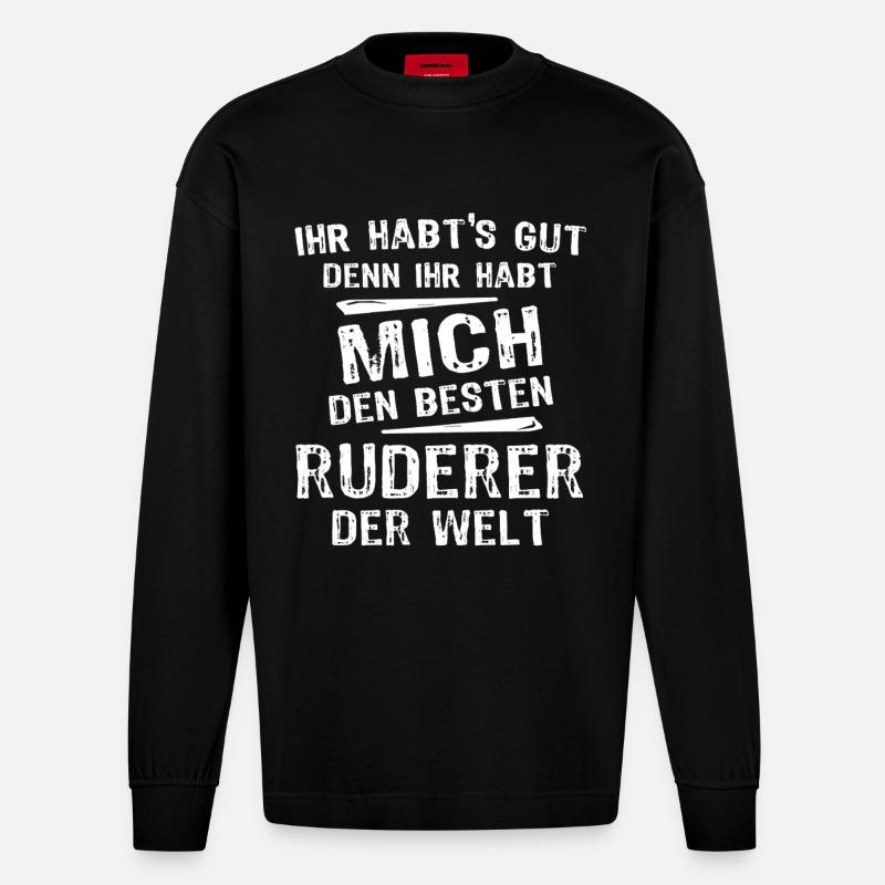 Ruderer - Heavyweight Oversized Organic Langarmshirt Made in EU - SOLID BLACK