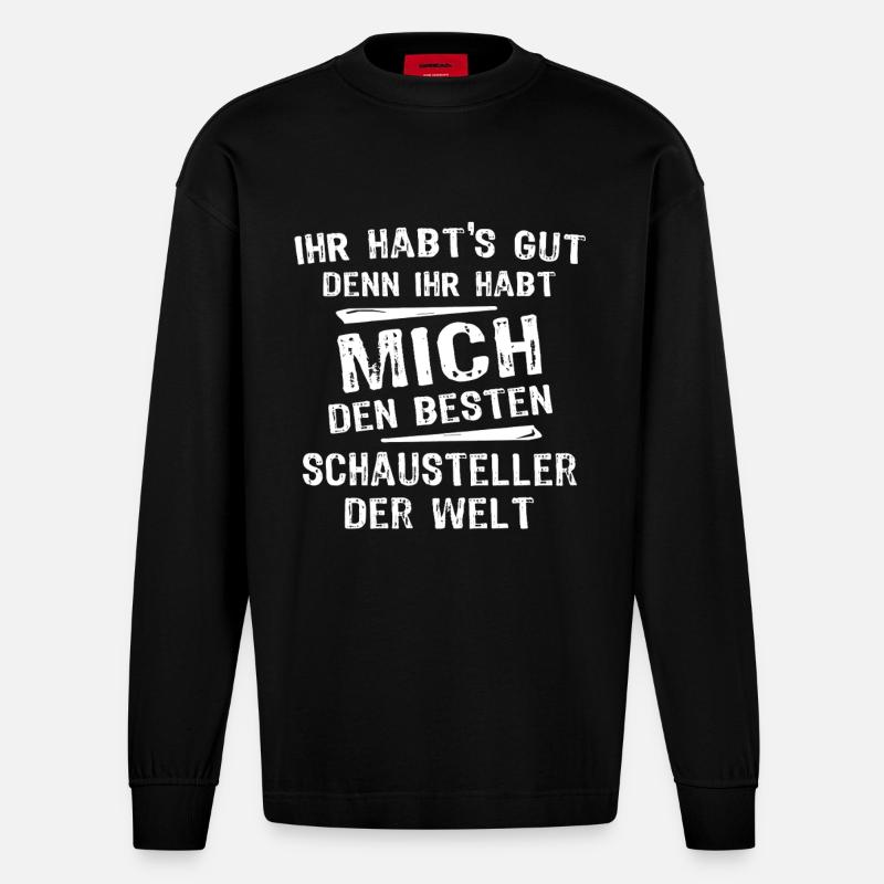 Schausteller - Heavyweight Oversized Organic Langarmshirt Made in EU - SOLID BLACK