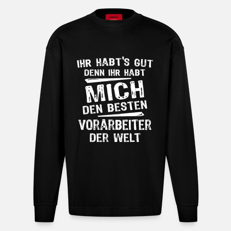 Vorarbeiter - Heavyweight Oversized Organic Langarmshirt Made in EU - SOLID BLACK