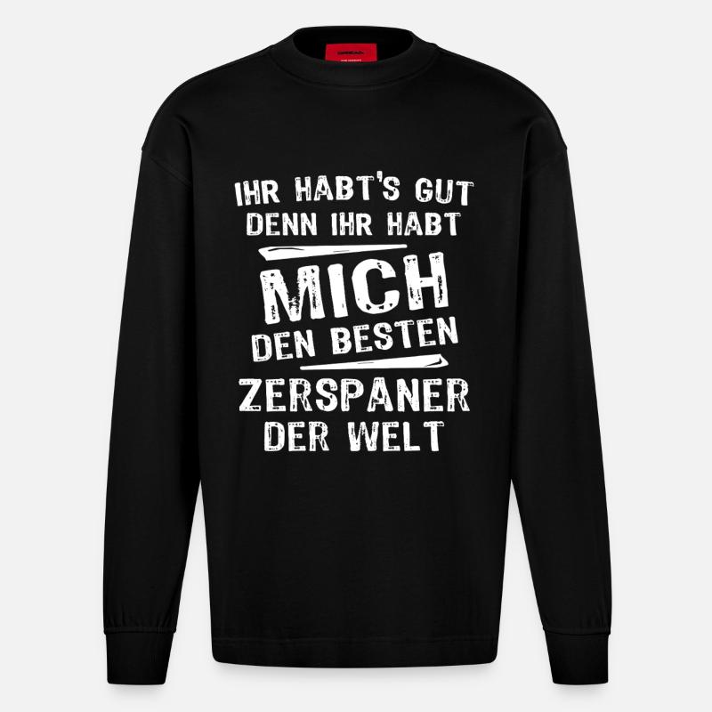 Zerspaner - Heavyweight Oversized Organic Langarmshirt Made in EU - SOLID BLACK