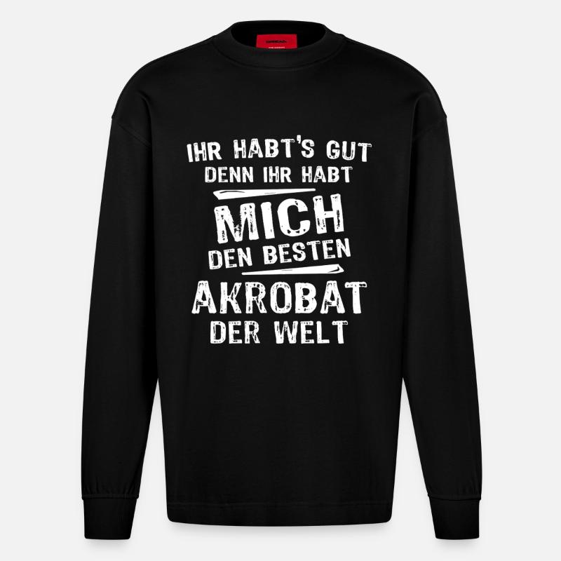 Akrobat - Heavyweight Oversized Organic Langarmshirt Made in EU - SOLID BLACK