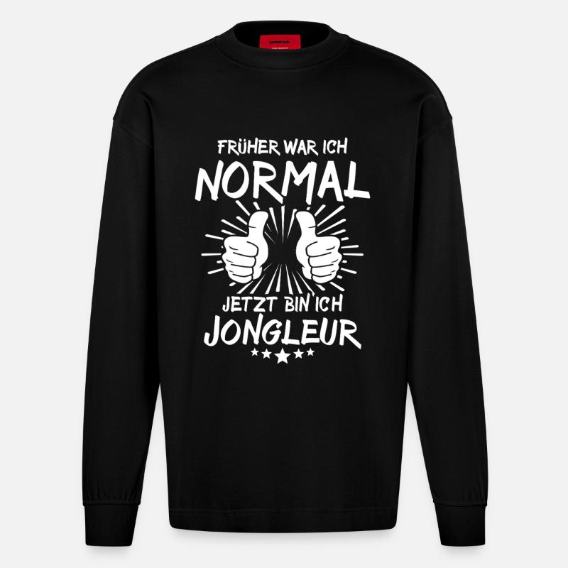 Jongleur - Heavyweight Oversized Organic Langarmshirt Made in EU - SOLID BLACK