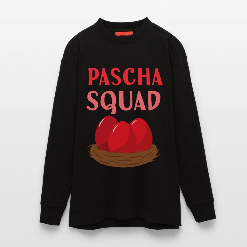 Greek Easter Pascha Squad Orthodox Easter Heavyweight Oversized Organic Longsleeve Shirt Made in EU