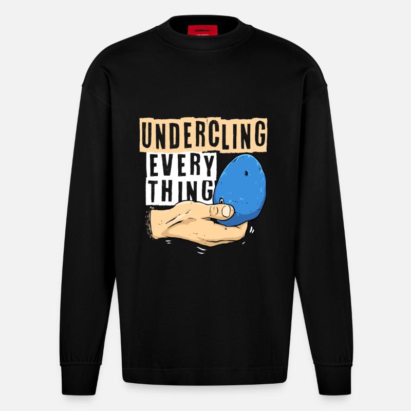 Indoor Klettern Indoorklettern - Heavyweight Oversized Organic Langarmshirt Made in EU - SOLID BLACK