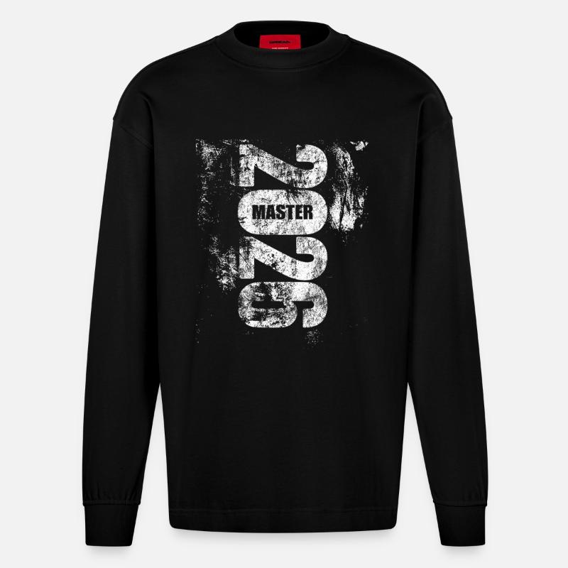 Master 2026 | endlich geschafft - Heavyweight Oversized Organic Langarmshirt Made in EU - SOLID BLACK