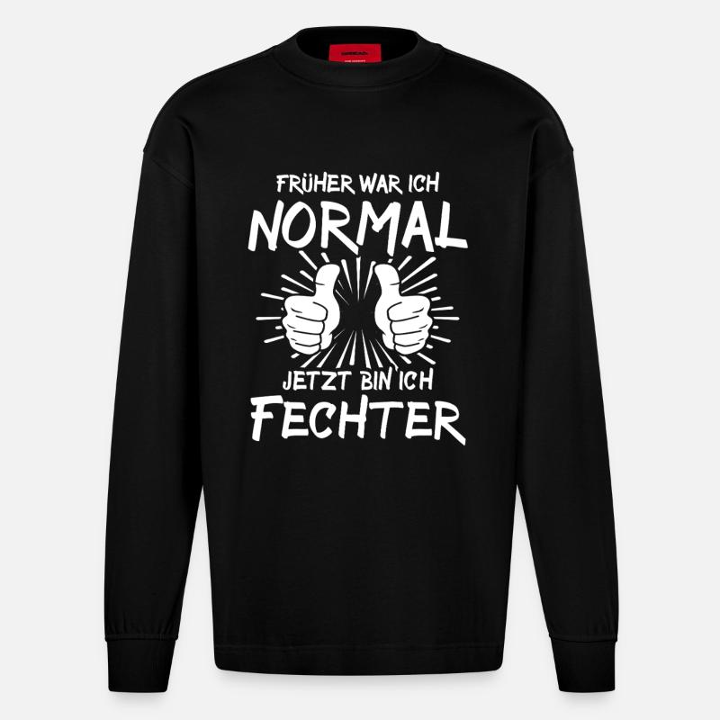 Fechter - Heavyweight Oversized Organic Langarmshirt Made in EU - SOLID BLACK