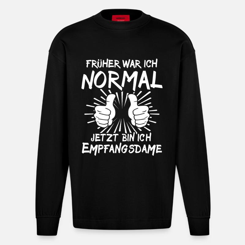 Beste Empfangsdame - Heavyweight Oversized Organic Langarmshirt Made in EU - SOLID BLACK