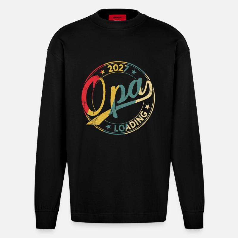 Opa 2027 Loading Werdender Opa 2027 - Heavyweight Oversized Organic Langarmshirt Made in EU - SOLID BLACK