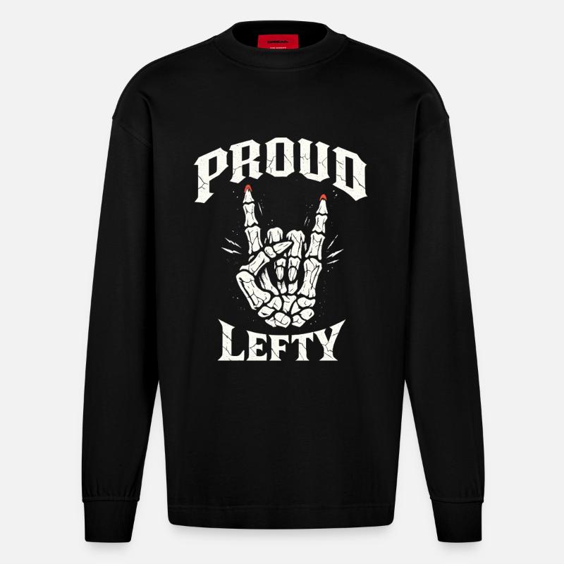 Proud Lefty - Heavyweight Oversized Organic Langarmshirt Made in EU - SOLID BLACK