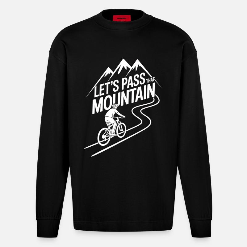 VTT, Descente, Action du cyclisme - Manches longues bio épais oversize fabriqué en UE - SOLID BLACK