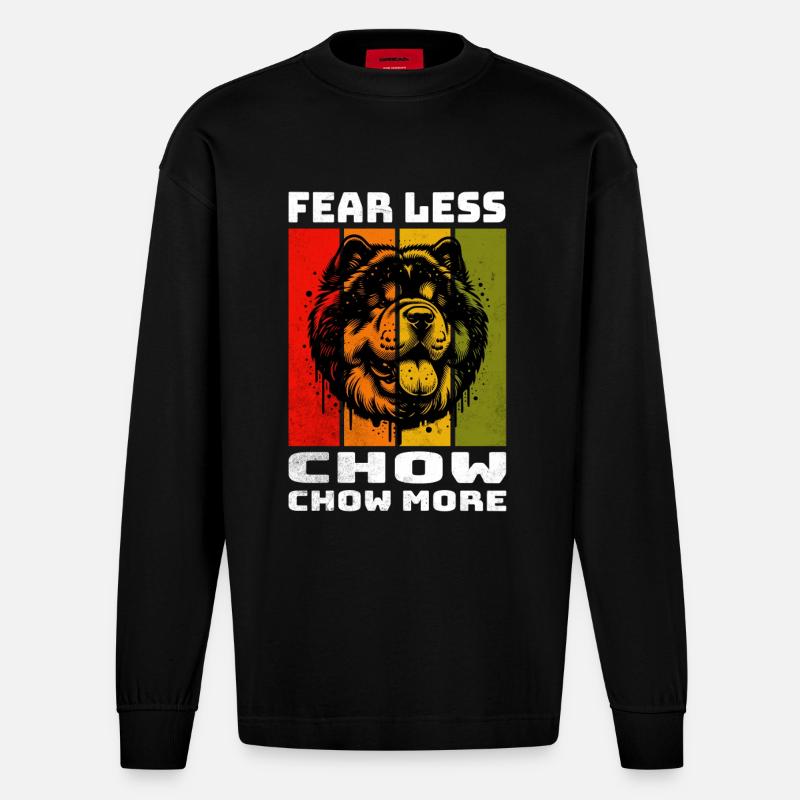 Chow Chow Chowchow - Heavyweight Oversized Organic Langarmshirt Made in EU - SOLID BLACK