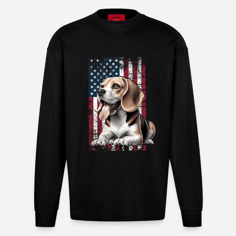 Beagle US Beagle - Heavyweight Oversized Organic Langarmshirt Made in EU - SOLID BLACK