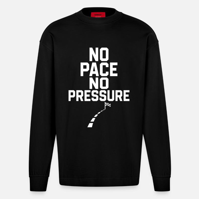Pas de rythme, pas de pression - Manches longues bio épais oversize fabriqué en UE - SOLID BLACK