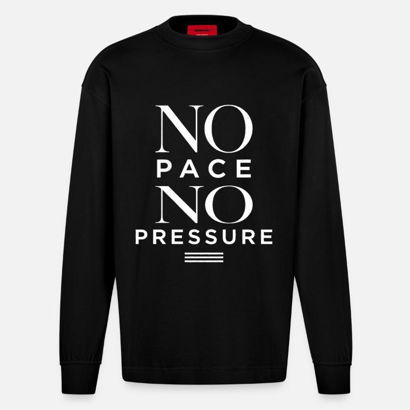 Pas de rythme, pas de pression - Manches longues bio épais oversize fabriqué en UE - SOLID BLACK