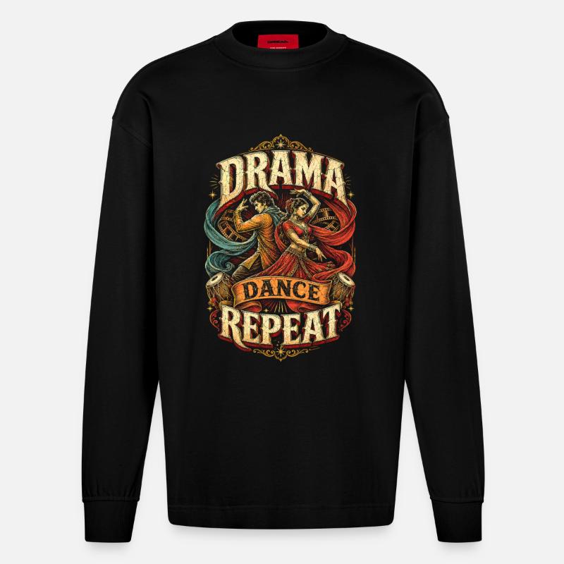 Bollywood - Heavyweight Oversized Organic Langarmshirt Made in EU - SOLID BLACK