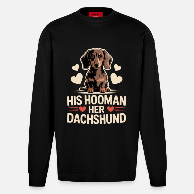 Teckel Hooman - Manches longues bio épais oversize fabriqué en UE - SOLID BLACK
