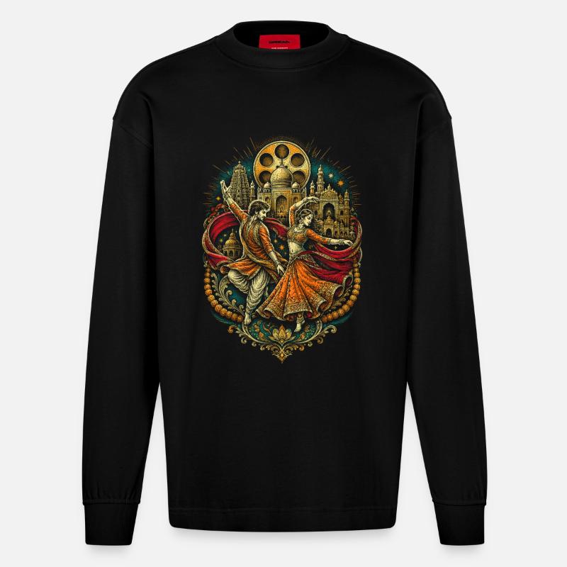 Bollywood - Manches longues bio épais oversize fabriqué en UE - SOLID BLACK