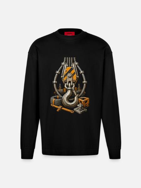 docker - Heavyweight Oversized Organic Longsleeve Shirt Made in EU - SOLID BLACK