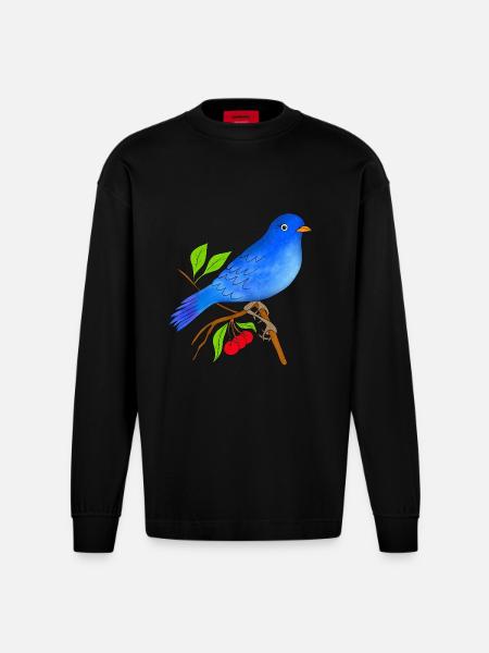 Blauer Vogel - Heavyweight Oversized Organic Langarmshirt Made in EU - SOLID BLACK