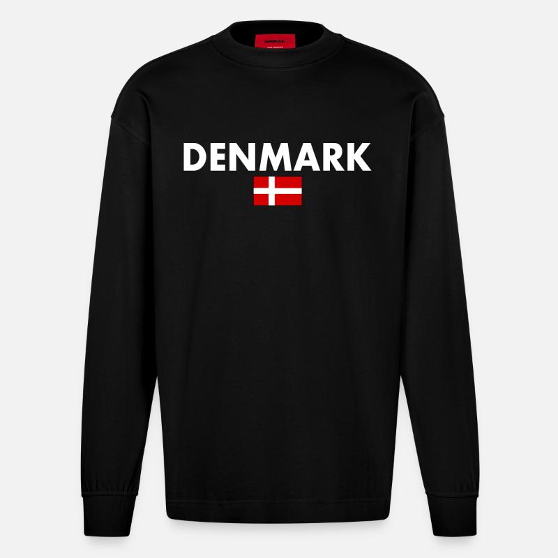 Dänemark - Heavyweight Oversized Organic Langarmshirt Made in EU - SOLID BLACK