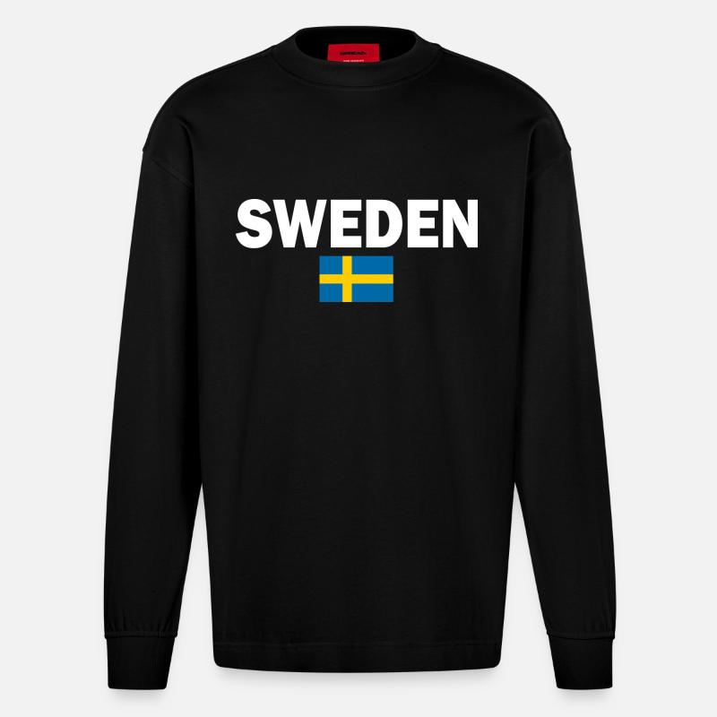 Schweden - Heavyweight Oversized Organic Langarmshirt Made in EU - SOLID BLACK