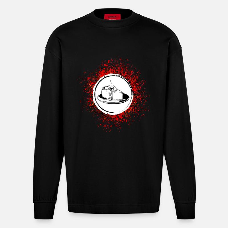 Cuisson du cheesecake - Manches longues bio épais oversize fabriqué en UE - SOLID BLACK