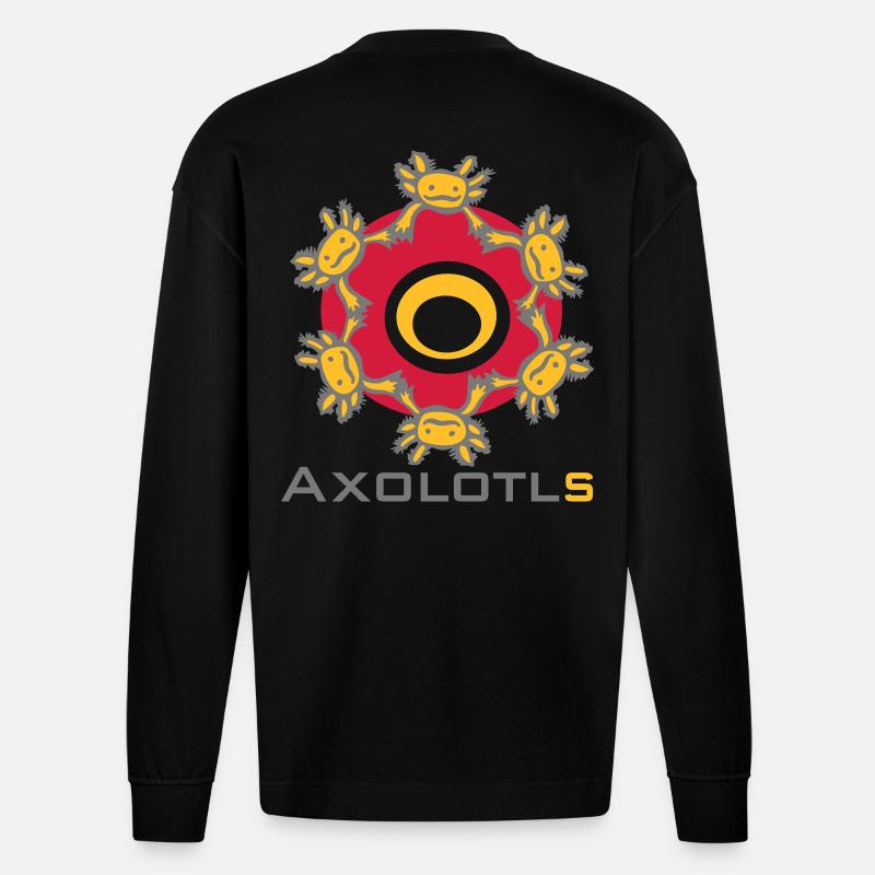 Axolotls - Heavyweight Oversized Organic Langarmshirt Made in EU - SOLID BLACK