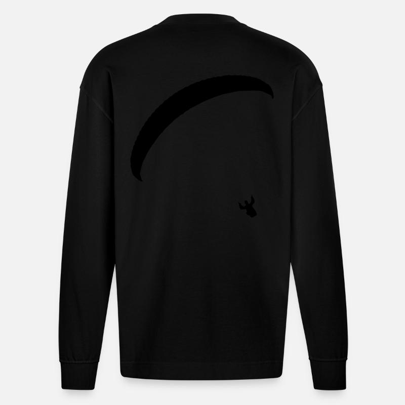 Gleitschirm - Heavyweight Oversized Organic Langarmshirt Made in EU - SOLID BLACK