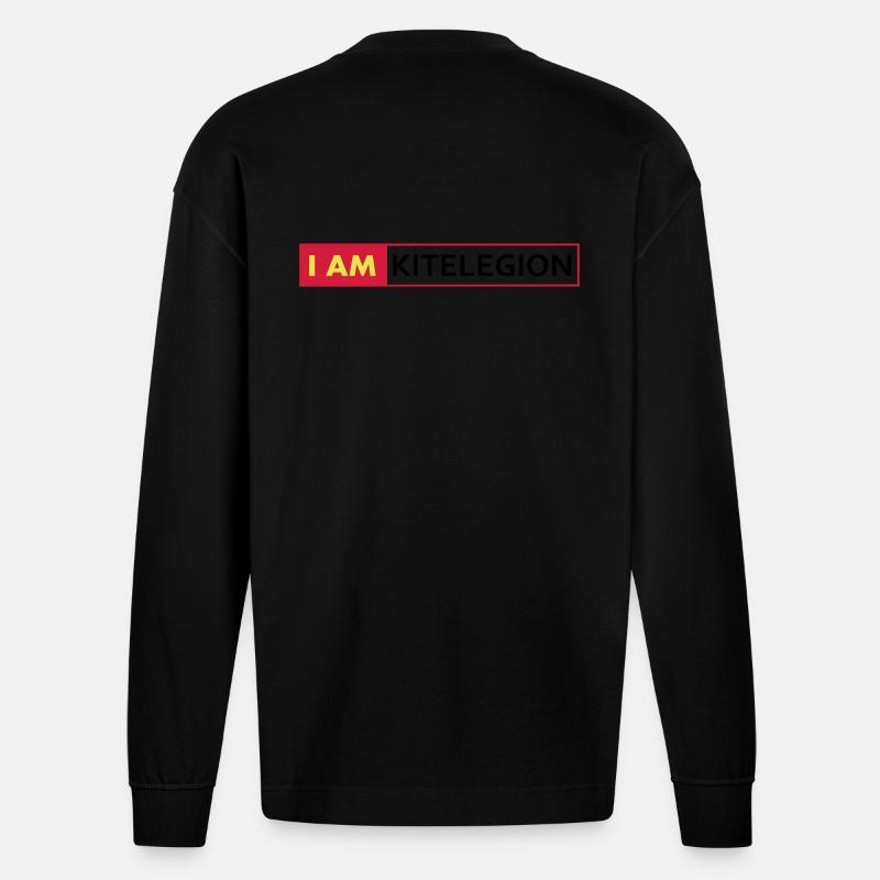 i_am__vec_2fr - Manches longues bio épais oversize fabriqué en UE - SOLID BLACK